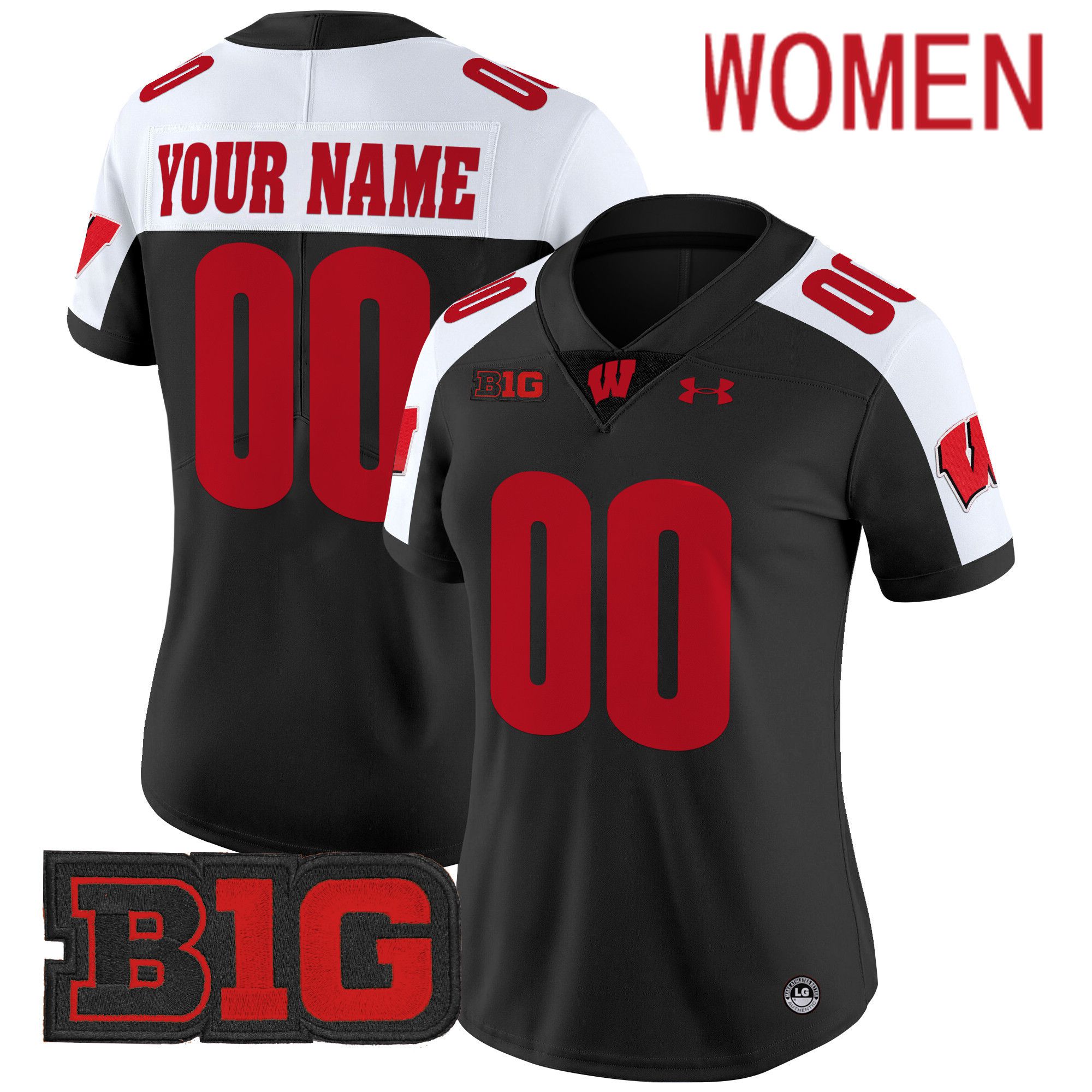 Women Wisconsin Badgers Black 2024 Vapor Limited Custom NCAA Jersey style 1->customized ncaa jersey->Custom Jersey